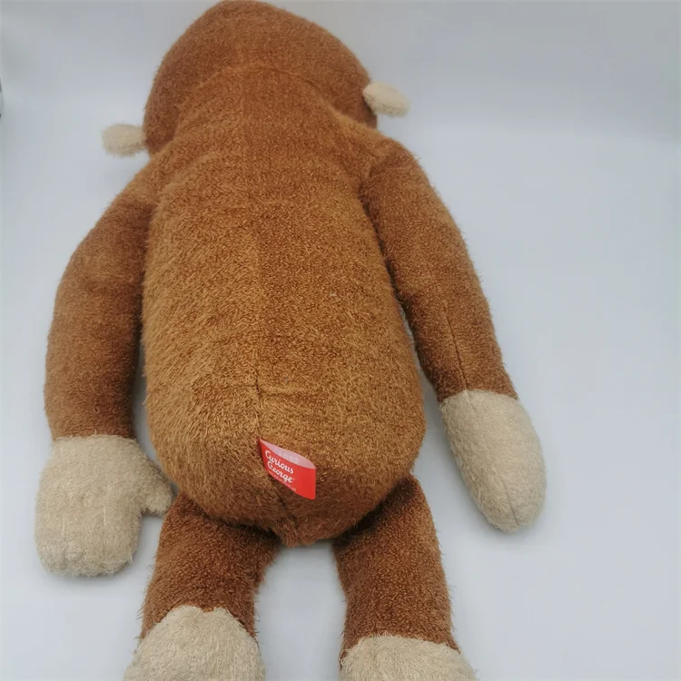 Novo bonito kawaii anime curioso george macaco pelúcia crianças animais de pelúcia brinquedos para presentes das crianças grande 50cm