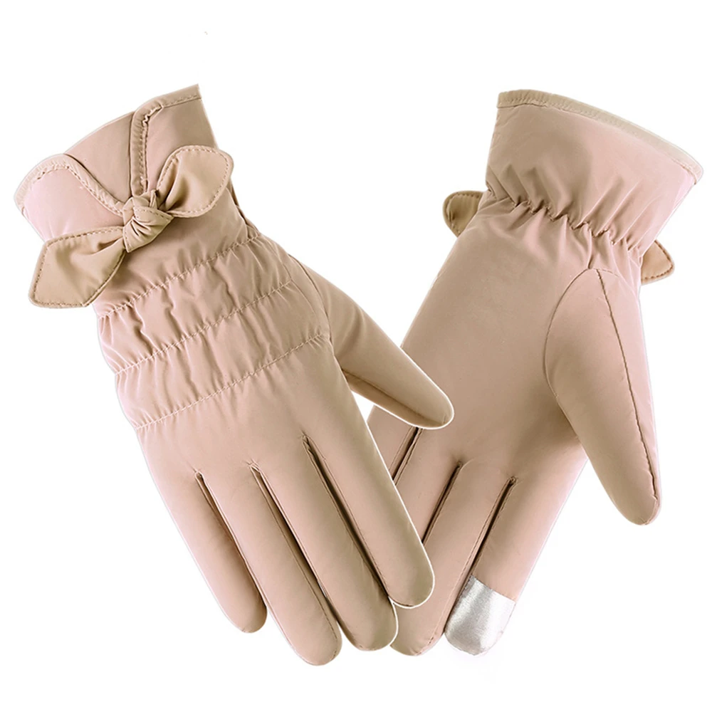 BUTTERMERE Winter Gloves Women Outdoor Lady Driving Gloves with Fur Touch Screen Pink Purple Khaki Gray Female Accessories