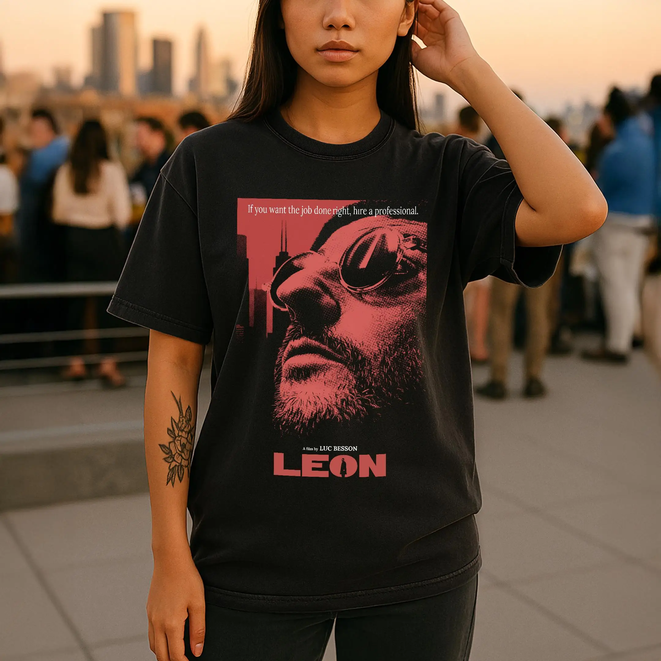 Leon The Professional Movie Printed T-shirt Women and Men Fans Hardcore Top Spring/Summer Loose Short Sleeve Unisex T-shirt