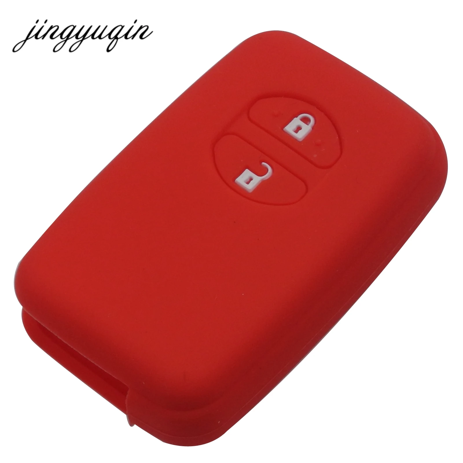 jingyuqin 2 Button Silicone Key Case Fit For Toyota Camry Highlander Crown Remote Smart Key Cover Holder