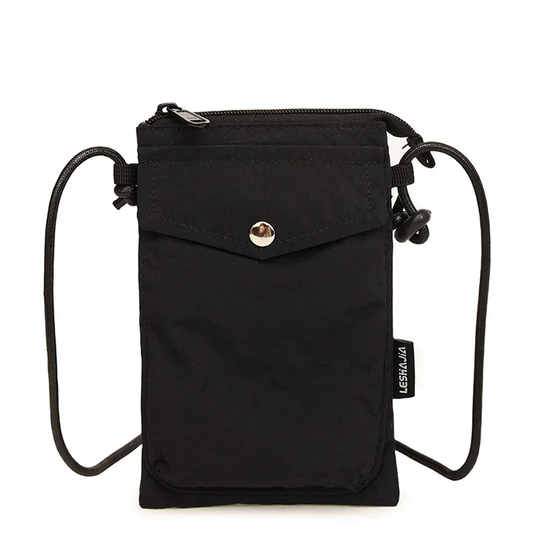 Phone Messenger Crossbody Shoulder Nylon Small Open Pocket Phone Storage Daily Street Washed