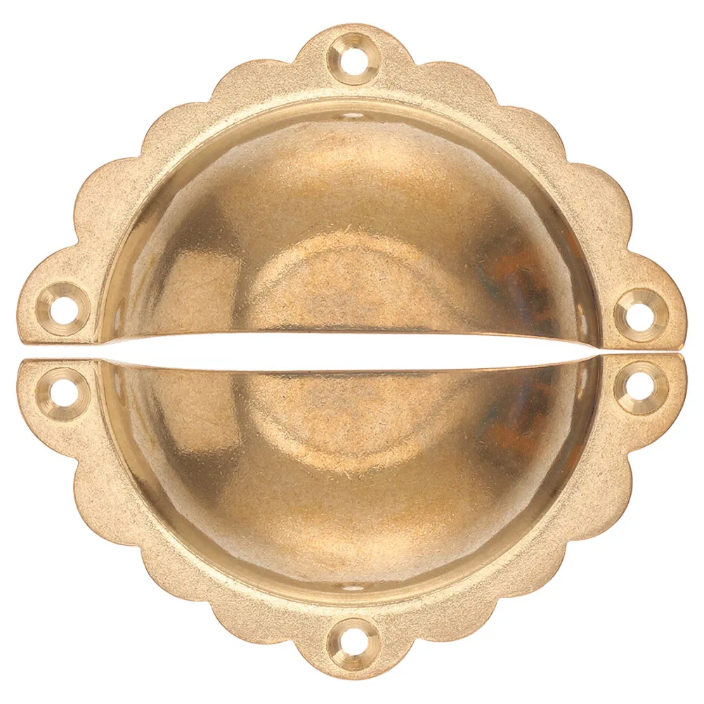 

2 Pcs Vintage Drawer Handles Solid Copper Arc Pulls Gold Dresser Kitchen Wardrobe Cabinet Hardware Furniture Accessories