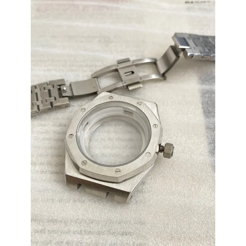 For 41mm case NH35 movement watch case strap + dial + hand sapphire modified watch accessories