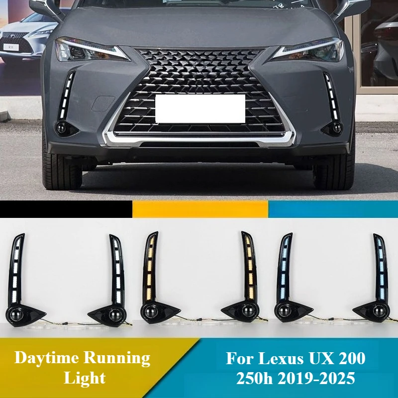 

for Lexus UX 200 250h 2019-2025 Led Daytime Running Light DRL Front Bumper Fog Light Dynamic Turn Signal 12V Daylight Night Blue