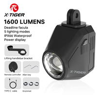 X-TIGER 1600LM Bicycle Wireless Intelligent Remote Control Headlight High Brightness Strong Light Type-C Charging Port