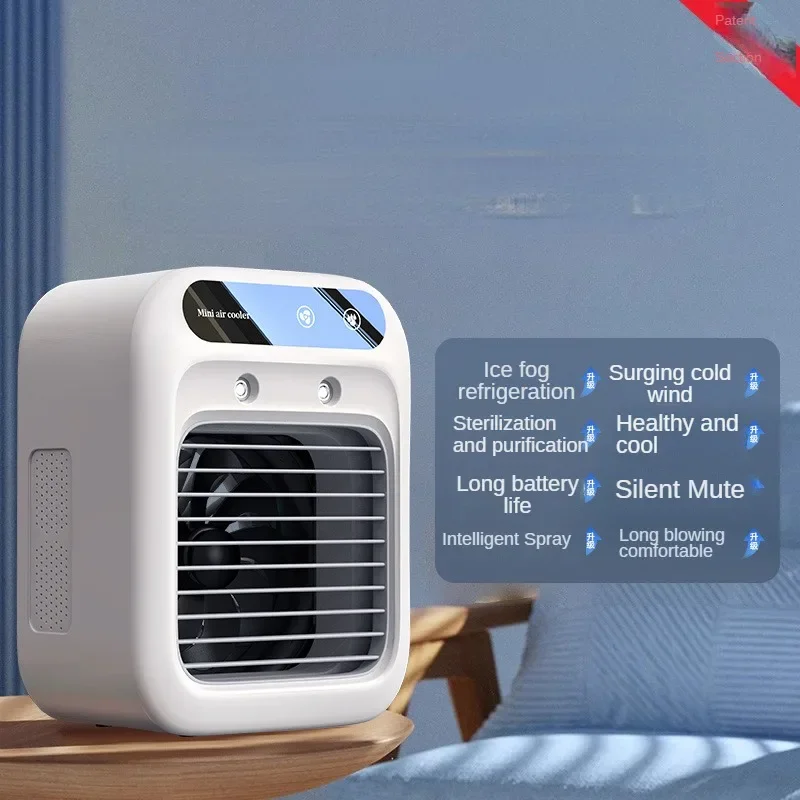 Spray Mini Small Air Condition Fan Desktop Thermantidote Dormitory Mobile Summer Refrigerator Small Air Cooler ミニエアコン Вентилятор