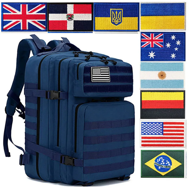 

Спортивный Треккинговый мужской уличный военный рюкзак 30 л или 50 л Военная походная сумка с нашивкой в виде флага женский тренировочный рюкзак