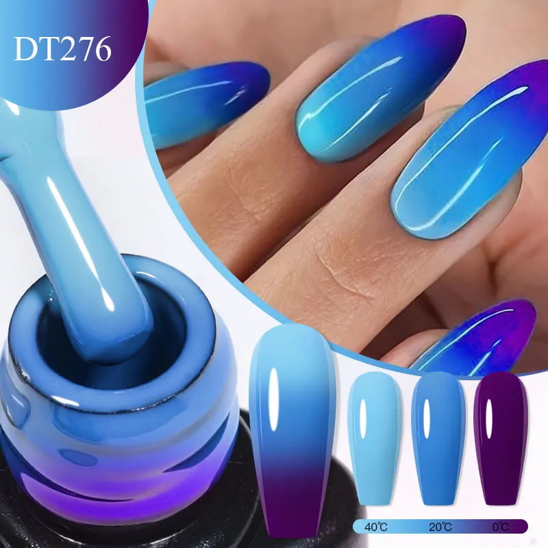 7ml Thermal Gel Nail Polish 3 Layers Temperature Color Changing Gel Blue Pink Semi Permanent Soak Off UV LED Nail Art Varnish