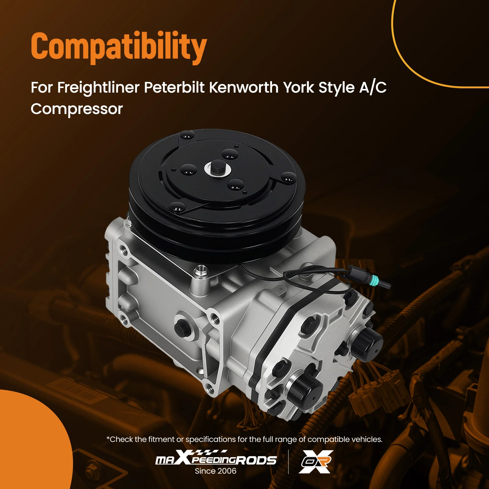 

Компрессор кондиционера для Kenworth Peterbilt, 2-цилиндровый, с муфтой 6 дюймов, ER210L21571C 2502459C91, абсолютно новый