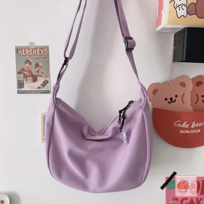 Borsa da scuola per adolescenti Casual in tela carina Harajuku giapponese borsa a tracolla dolce estetica grande capacità nuova borsa a tracolla da donna y2k