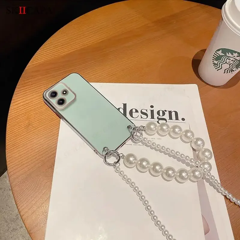 حافظة لهاتف لا شيء 3 سلسلة لؤلؤية كروس بودي حبل مطلي لامع حافظات ناعمة غطاء لهاتف لا شيء 3A Pro 2A CMF Phone2