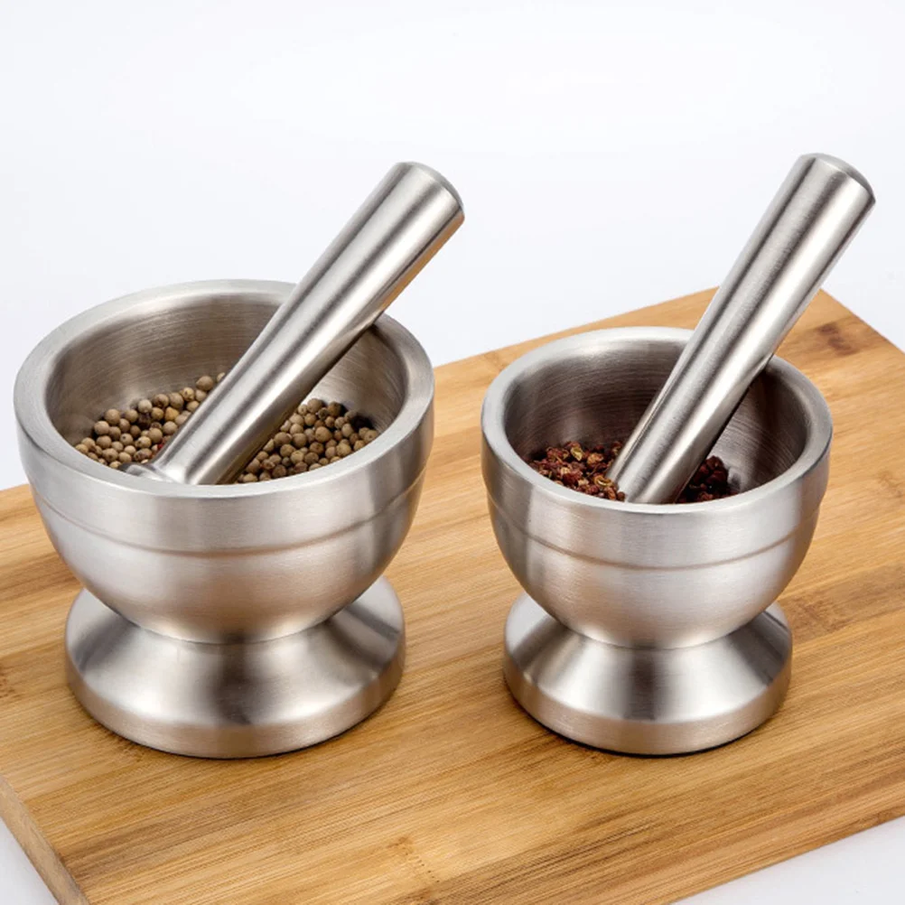 

304 Stainless Steel Garlic Press Kitchen Tool For Spice Grinding Medicine Pounding Easy Clean Modern Garlic Masher Pounder