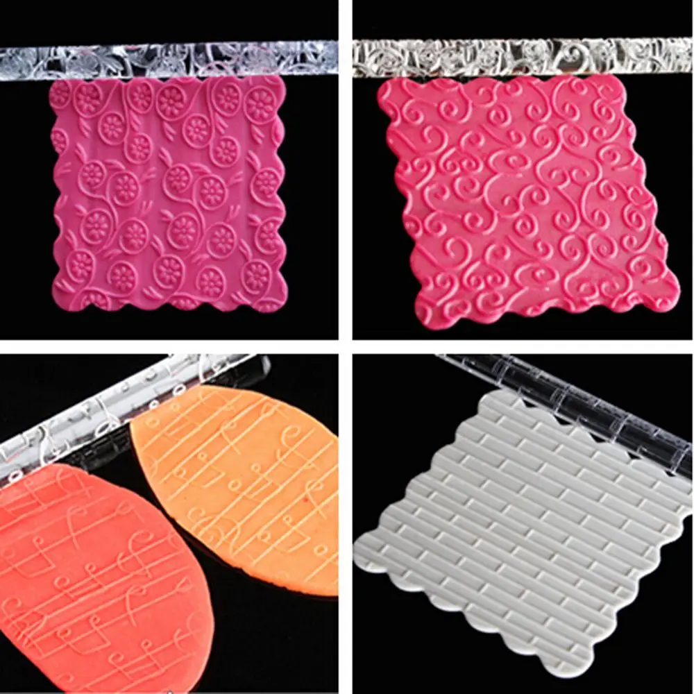 21 Styles Hot Sell Decoration Acrylic Baking Tools Embossing Rolling Pin Pastry Roller