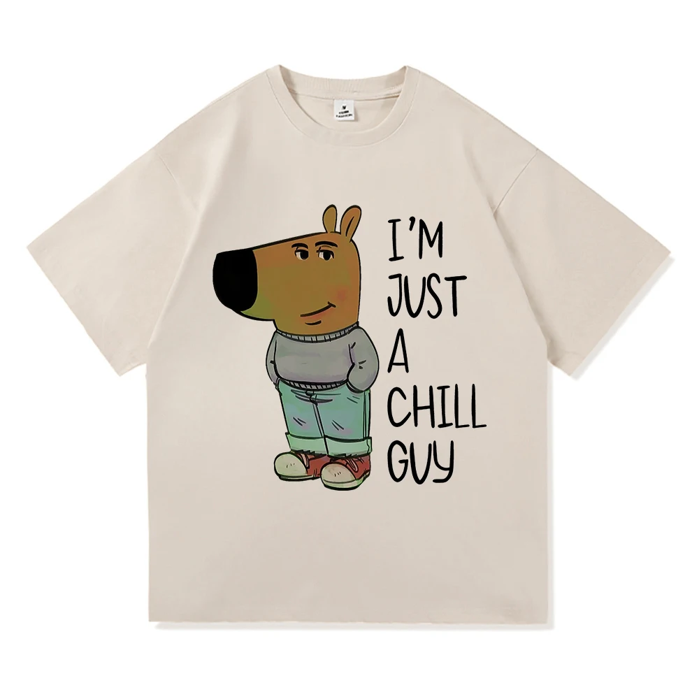 I'm Just A Chill Guy T Shirt Fashion Men Letter Print T-Shirt Unisex High Quality Christmas Gift Vintage Meme Cotton Tees Shirts