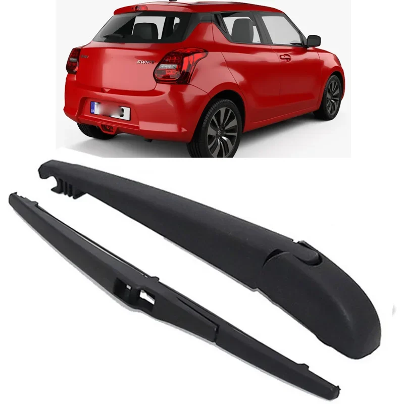 Rear Windshield Wipers Blade Arm Set for Suzuki Swift 2005-2018 / Suzuki SX4 2006-2018 / Nissan Leaf 2010-2018 / Opel Agila 2008-2014 Back Glass Wiper Arm Blade Replacements All Seasons Fit