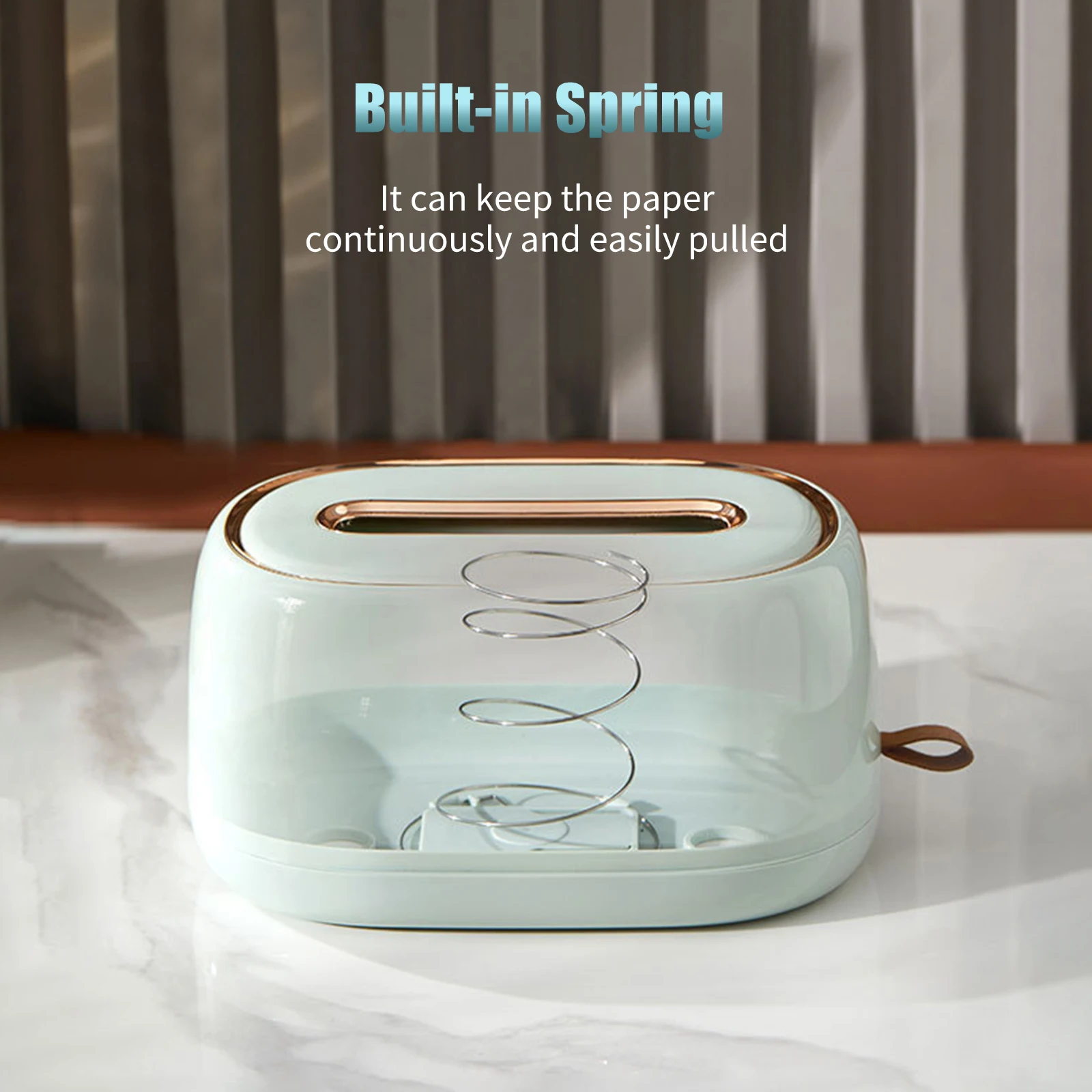 Tissue Box Holder With Spring Desktop Wall-mounted Tissue Box Cover Paper Towel Dispenser Paper Extraction Dispenser for Car