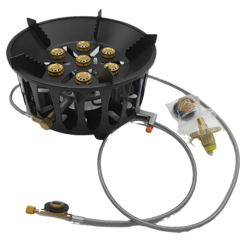 

Outdoor fireplace camping windproof high-power seven-star stove portable seven-head
