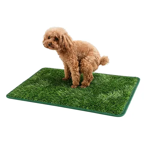 Artificial Grass with Non-Slip Rubber Base DIY Cuttable Turf Easy To Clean Simulation Lawn Pet Mat for Pets Potty Training