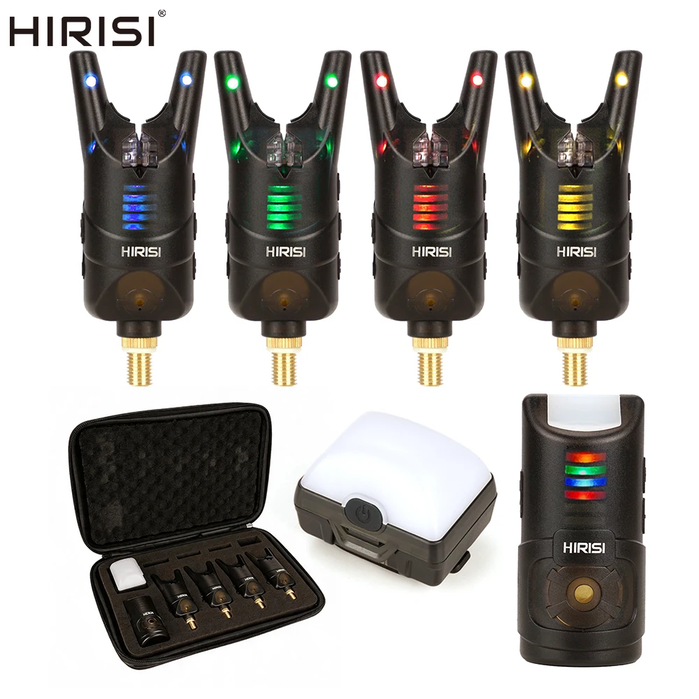 Image of Hirisi Drahtloses Karpfenangel-Bissalarmsystem, 120M Reichweite, Wasserdichtes Angelalarmsystem mit LED-Anzeigeleuchte S1A