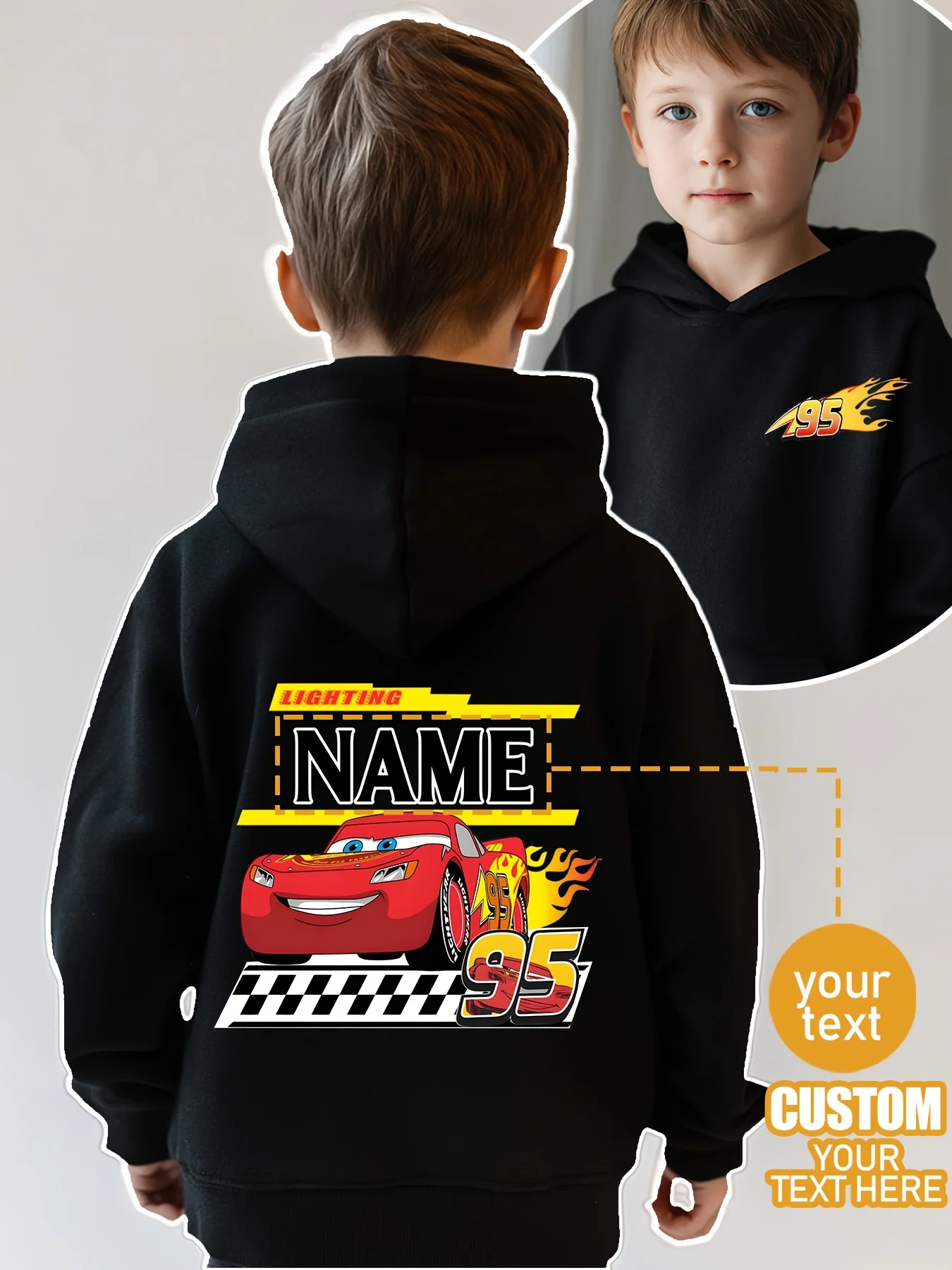 سترة كاجوال للأولاد من Disney Cars، نمط سيارات McQueen 95، قطعة واحدة من السلسلة الحمراء، مناسبة للأولاد، من عمر 4 إلى 12 عامًا، مناسبة للسيارات #1