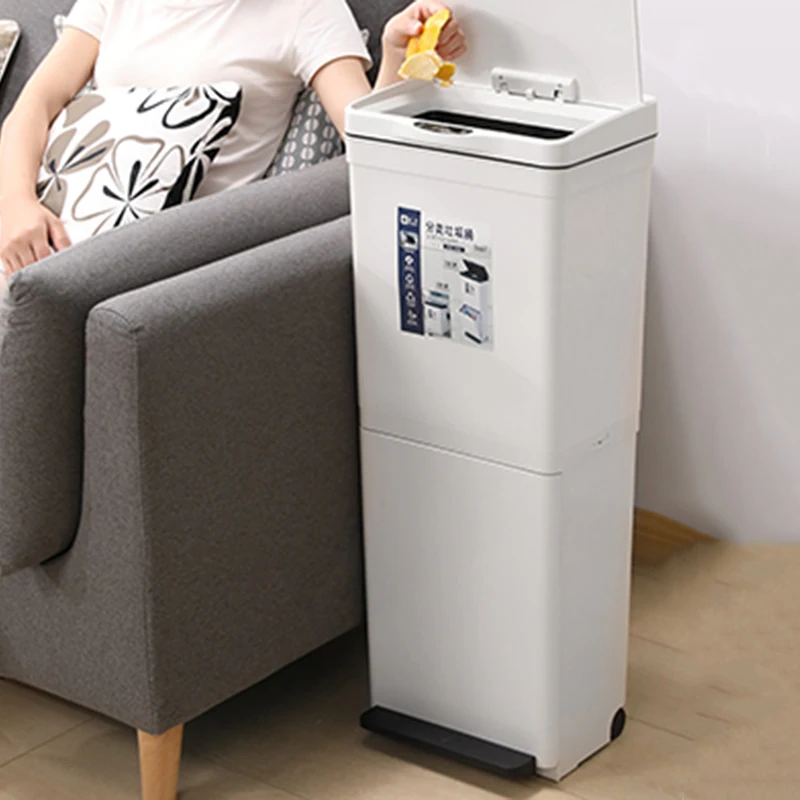 

Waterproof Big Trash Can Plastic Not Electronic Food Waste Disposers Garbage Bin Paper Basket Cubo De Basura Kitchen Trash Bin