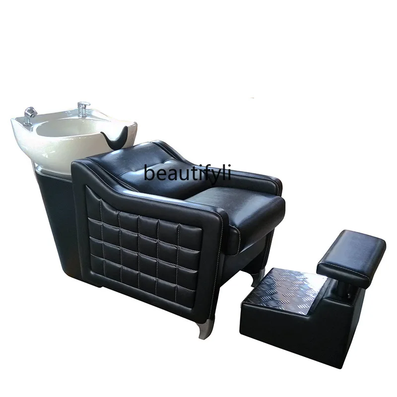 Shampoo Chair Half Lying Shampoo Chair Simple Cushion Barber Shop Massage Couch Spa Massage Chair