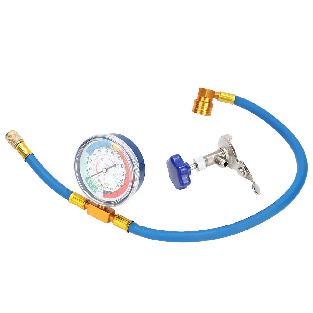 

R134A Car AC Air Conditioning Refrigerant Recharge Hose With Pressure Gauge Measuring Kit Copper Auto Car Accessories