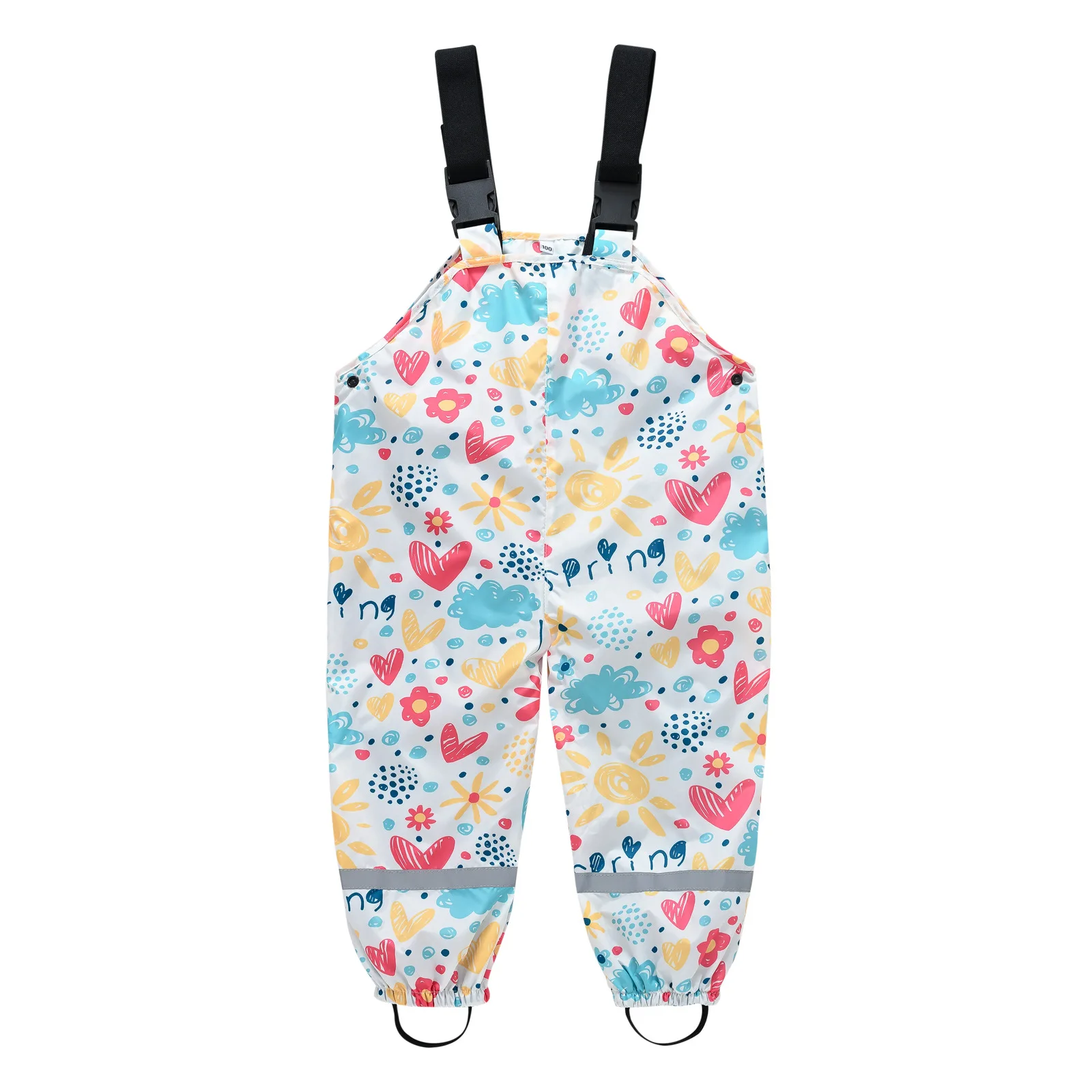 New Children\'s Cute Printed Straps Adjustable Suspenders Boys Girls Rain Pants