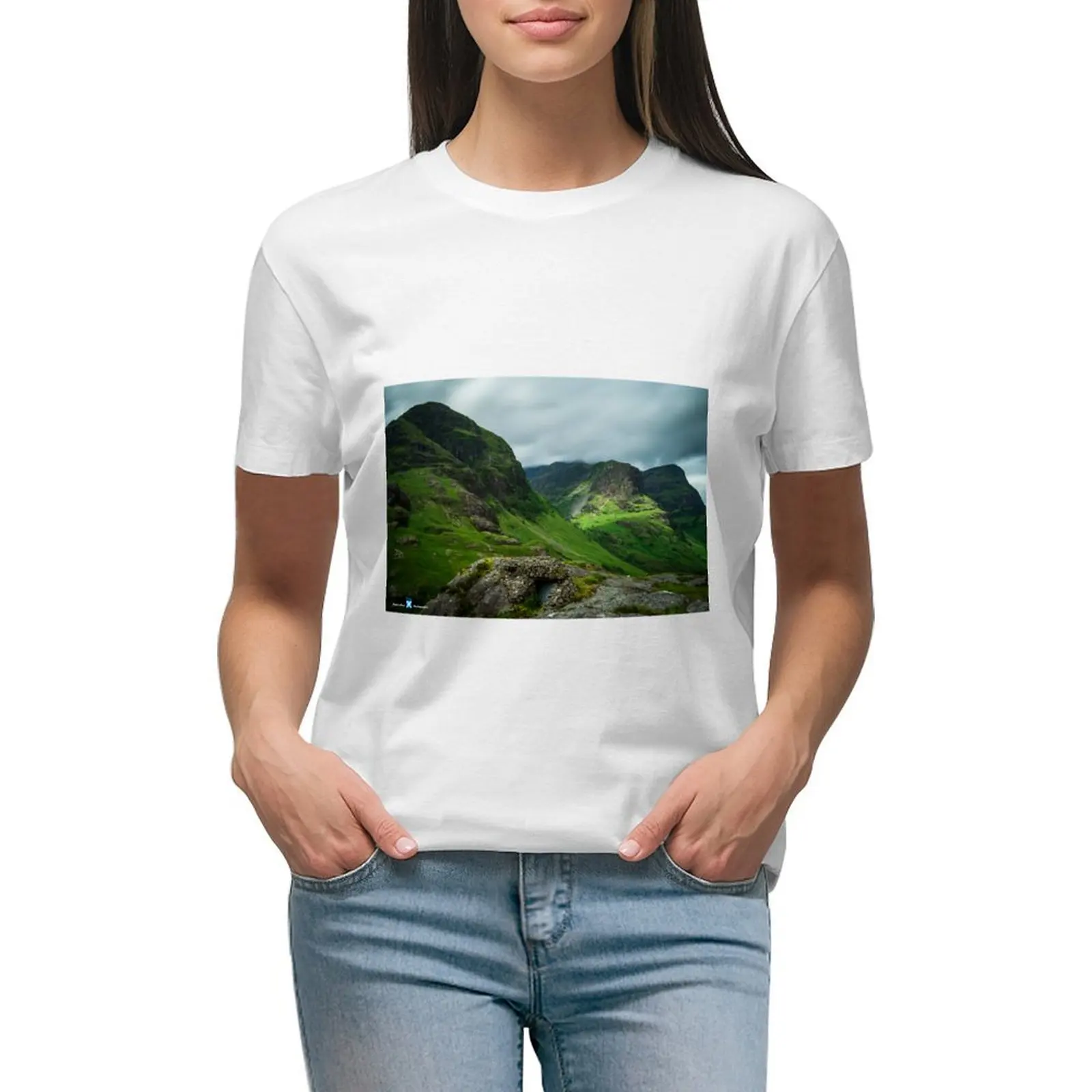 Glencoe: Glencoe and The Three Sisters T-shirt cute tops Blouse summer top spring clothes Women 2024