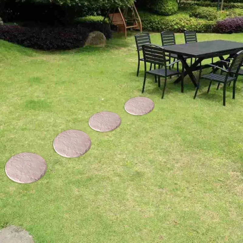 4pcs Garden Stepping Stones Pathway Stone Mat Lawn Ornaments Large Stepping Stones Walkway Paver Garden Outdoor Decorations