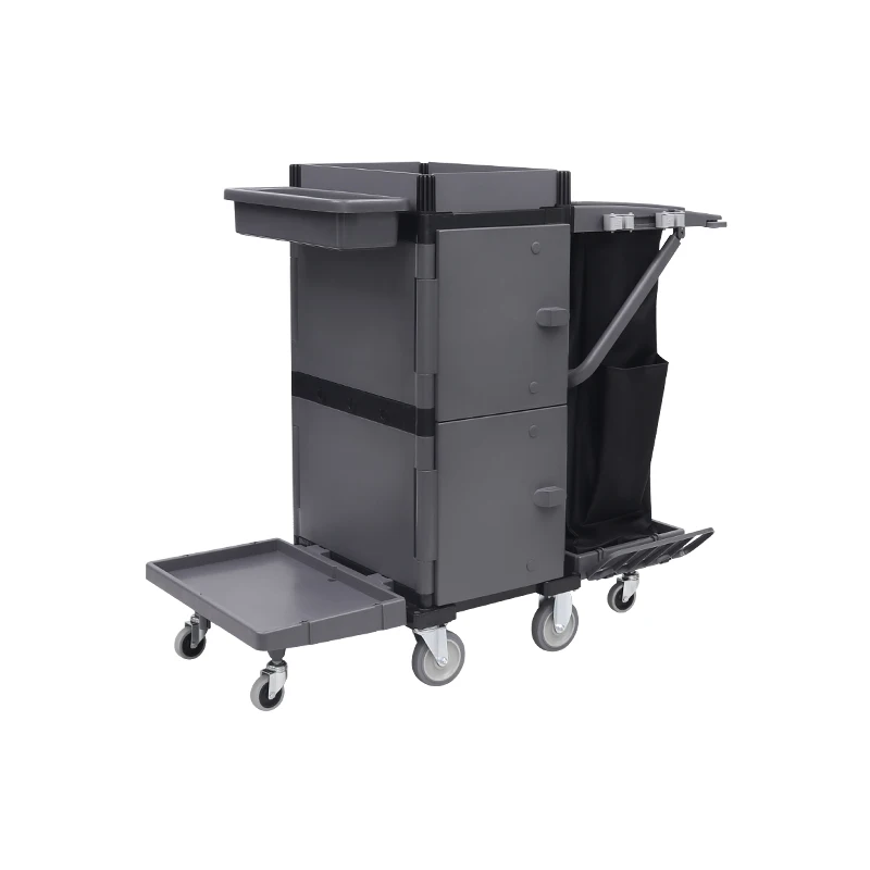

Commercial Cleaning Product Supplier Plastic Multifunctional Hotel Janitorial Cleaning Trolley Cart