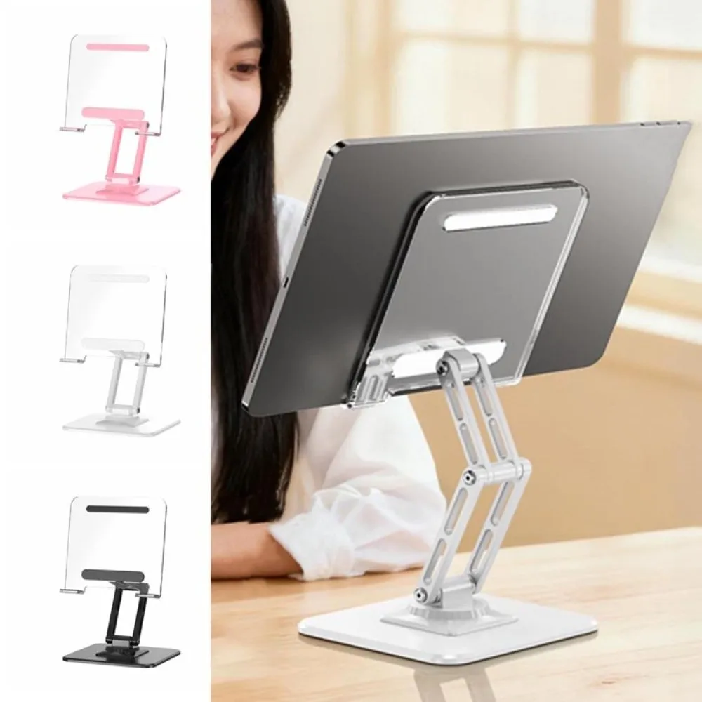 

Aryclic Panel Foldable Tablet Stand Metal Frame Transparent Tablet Foldable Holder Multi Angle Adjustable Tablet Phone Bracket