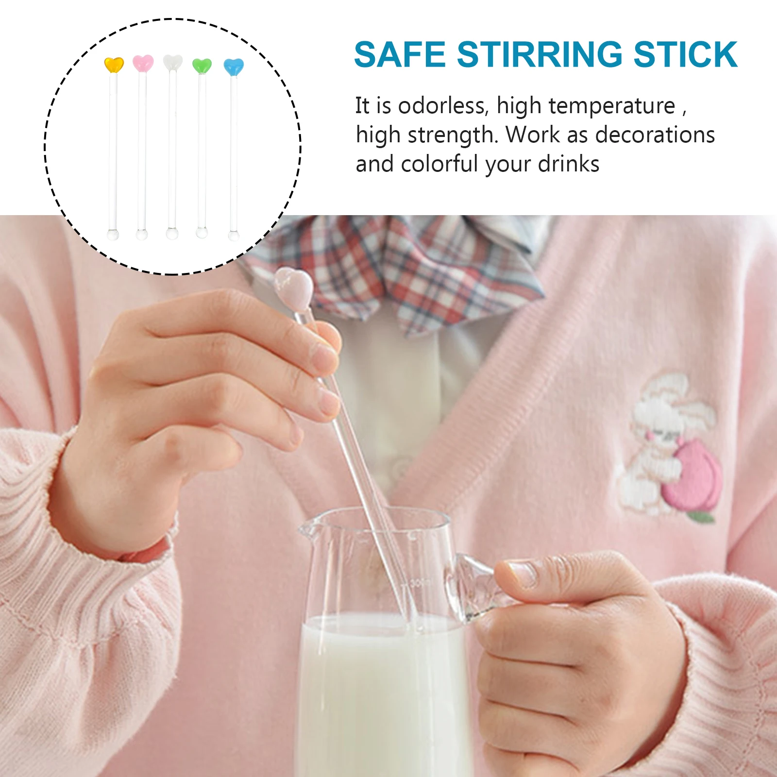 

5Pcs Glass Stirring Sticks Creative Design Odorless High Grade Material Bartending Home Bar Party Gift Stirring Sticks