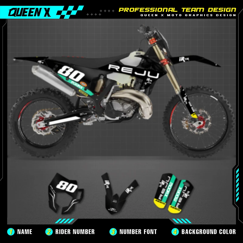 

Queen X MOTOR Custom Team Graphics Backgrounds Decals Stickers Kit For GASGAS GAS GAS Rieju 007