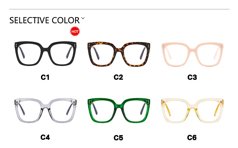 Neue Marke Design Mode übergroße quadratische Brille Frauen Rahmen photo chrome Anti-Blaulicht Computer Hyperopie Lesebrille – Detail 6