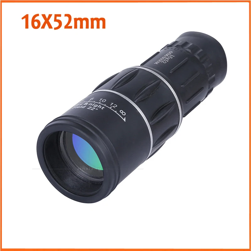 16x52mm Adjustable Zoom 16X Outdoor Gift Portable Camping Single-tube Telescope  Adult Children Pocket Monocular Telescope