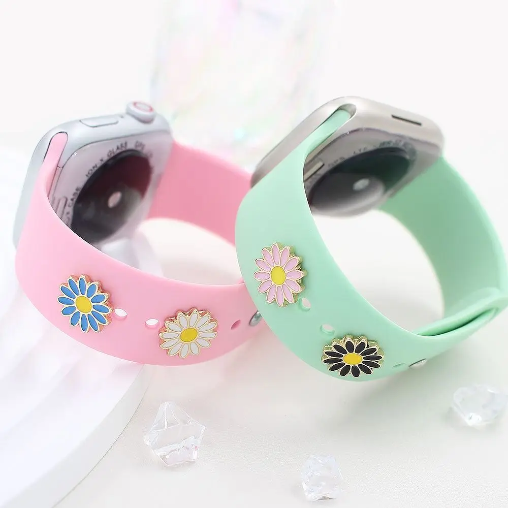 เครื่องประดับสายนาฬิกาข้อมือโลหะเข็มกลัดดอกไม้ใหม่เข็มขัดรัดข้อมือตกแต่งอุปกรณ์สายรัดเล็บ