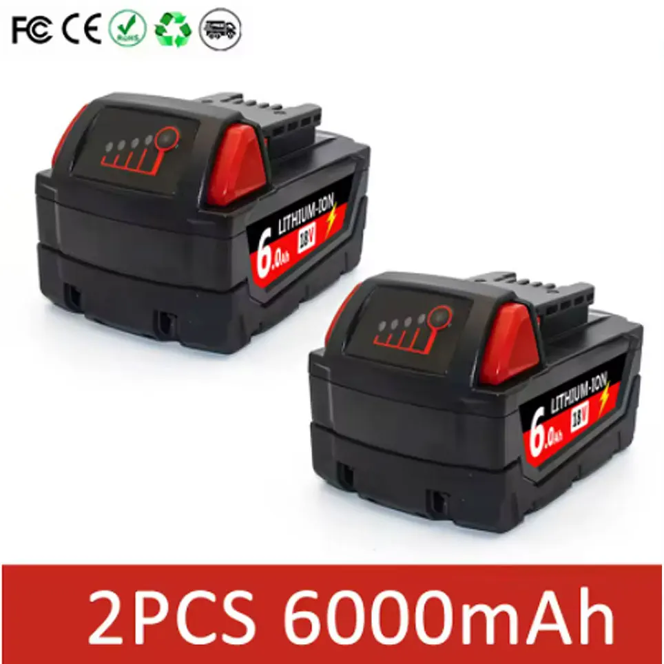 2026 Neues Modell für Milwaukee M18 18V 6.0AH M18 -1815-1850 2646-20-21CT für Milwaukee 18650 Werkzeug Wiederaufladbare Lithium-Batterie – Detail 7