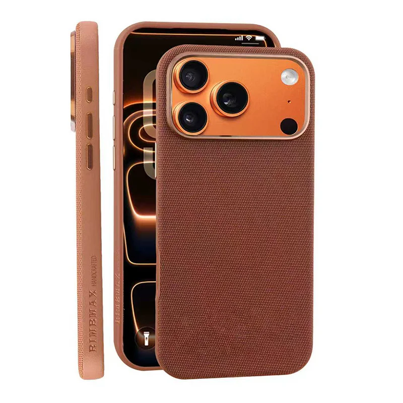 

Luxury Tech Woven Magnetic Adsorption Phone Case For iPhone 11 12 13 14 15 16 17 Pro Max Plus For Magsafe Wireless Charge Cover
