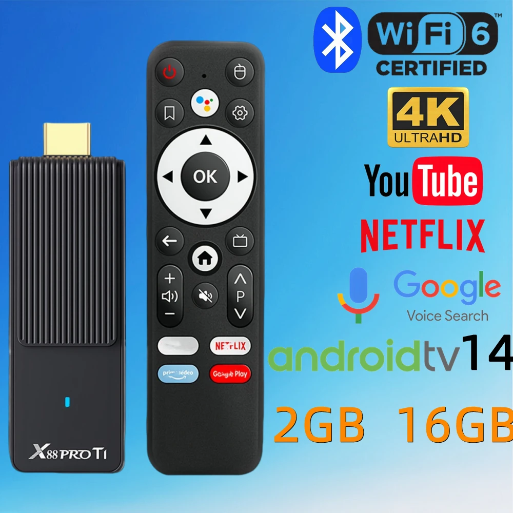 X88 TV Stick Android 14 RK3518 чип 4K HD 2,4G/5G двойной бренд Bluetooth 5,0 WIFI6 голосовой пульт дистанционного управления ТВ-приставка X88 TV Stick Android 14 RK3518 чип 4K HD 2,4G/5G двойной бренд Bluetooth 5,0 WIFI6 голосовой пульт дистанционного управления ТВ-приставка