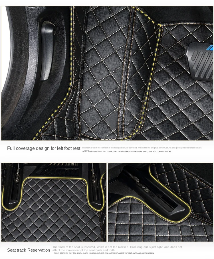 Custom Car Floor Mats for Volkswagen Vw Tiguan 2017-2022 Years Phone Pocket Carpet Interior Car Accessories view 6