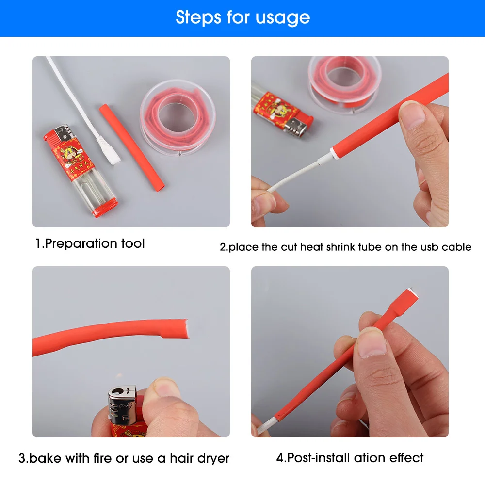 Cable Protector Heat Shrink Tube Sleeve For Apple iPhone 13 12 11Pro XR X XS 8 7 6 Plus Charger Cord Repair Cover Wrap For iPad