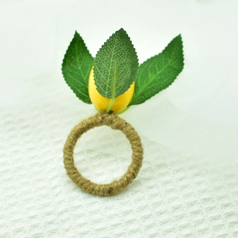 1/6/12PCS Simulation Lemon Plant Napkin Ring Party Supplies for Wedding Birthday Party Fruit Meal Buckle Dinnig Table Decoration
