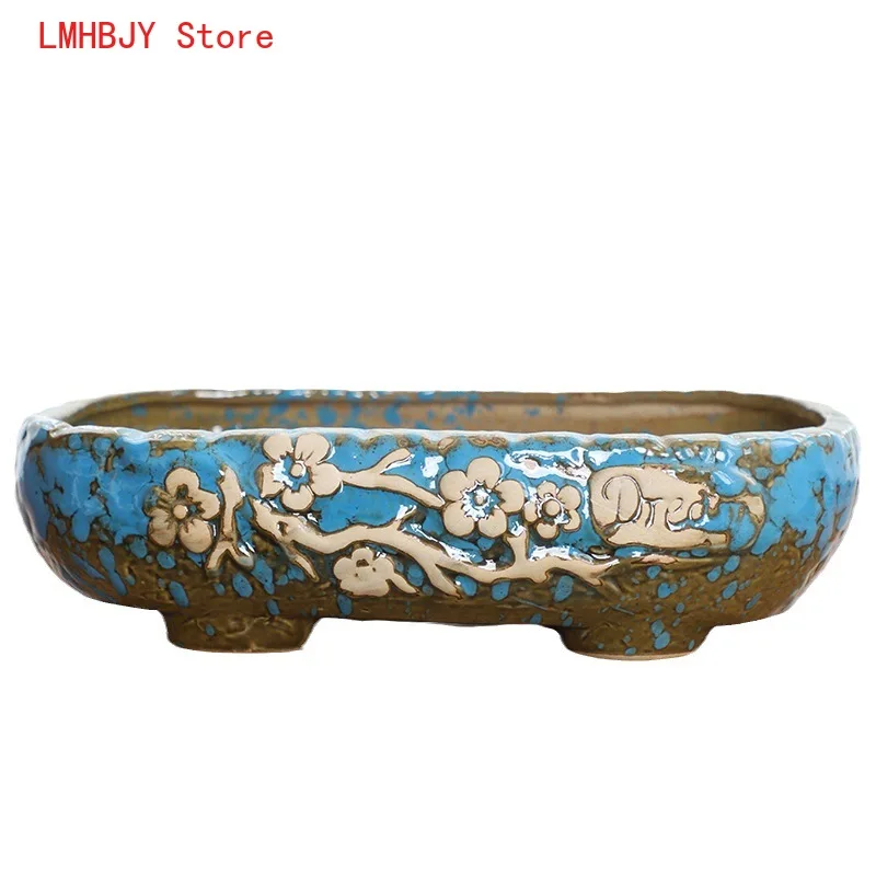 

LMHBJY Ceramic Simple Coarse Pottery Breathable Succulent Lotus Flower Pot Circular Large Caliber Large Size Pot