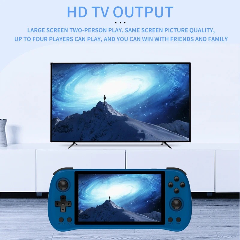 

512G POWKIDDY X55 Retro Handheld Games Console 5.5INCH IPS Screen Jelos Linux System Support Double TF Card TV HDMI 90000 Game