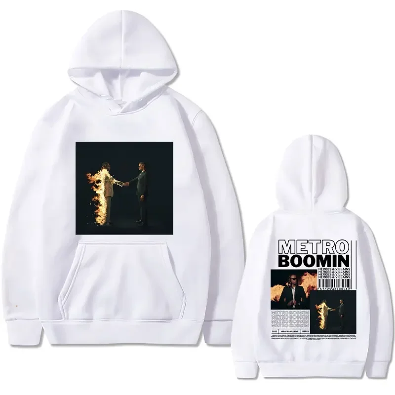 Rapper Metro Boomin Heroes & Villains Hoodie for Men Music Album Print Sweatshirt Hip Hop Oversized Sweatshirts Vintage Streetwe