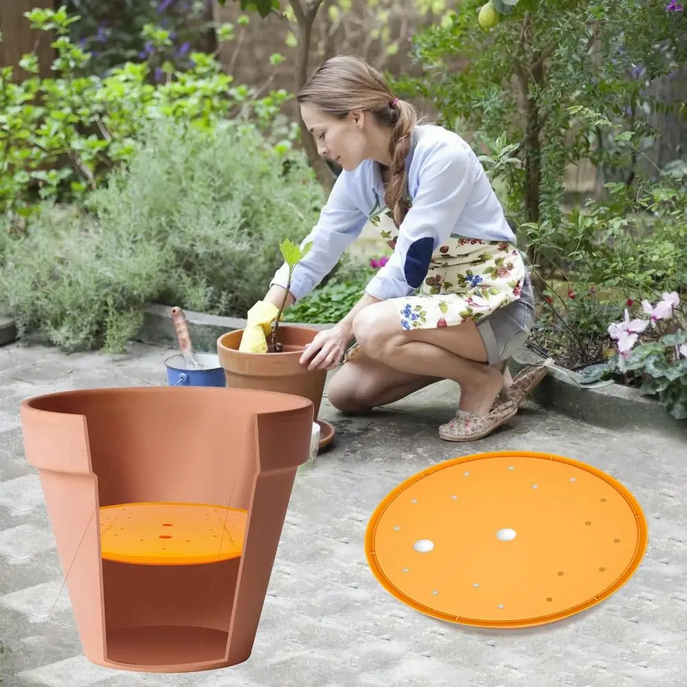 New Round Flower Pot Lining Removable Plastic Planter Insert Portable Durable Flower Pot Drainage Tool Use Less Potting Soil