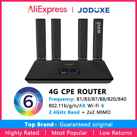 Bilashmart JODUXE-Link 4G LTE Cellular Router Wifi 6 Routers With SIM Card Slot Support 32 User Wireless Wifi-Router For Asia Africa Europe
