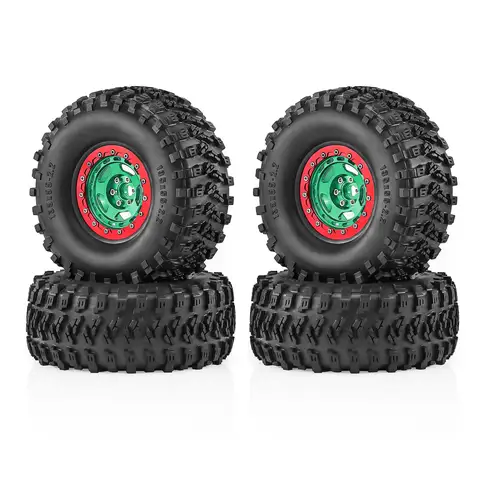 Ruote e pneumatici Beadlock in alluminio da 2,2 pollici 4 pezzi 12 mm esagonali per 1/10 1/8 RC Crawler TRX4 SCX10 Gen7 Gen8 CR24 Redcat Axial Traxxas