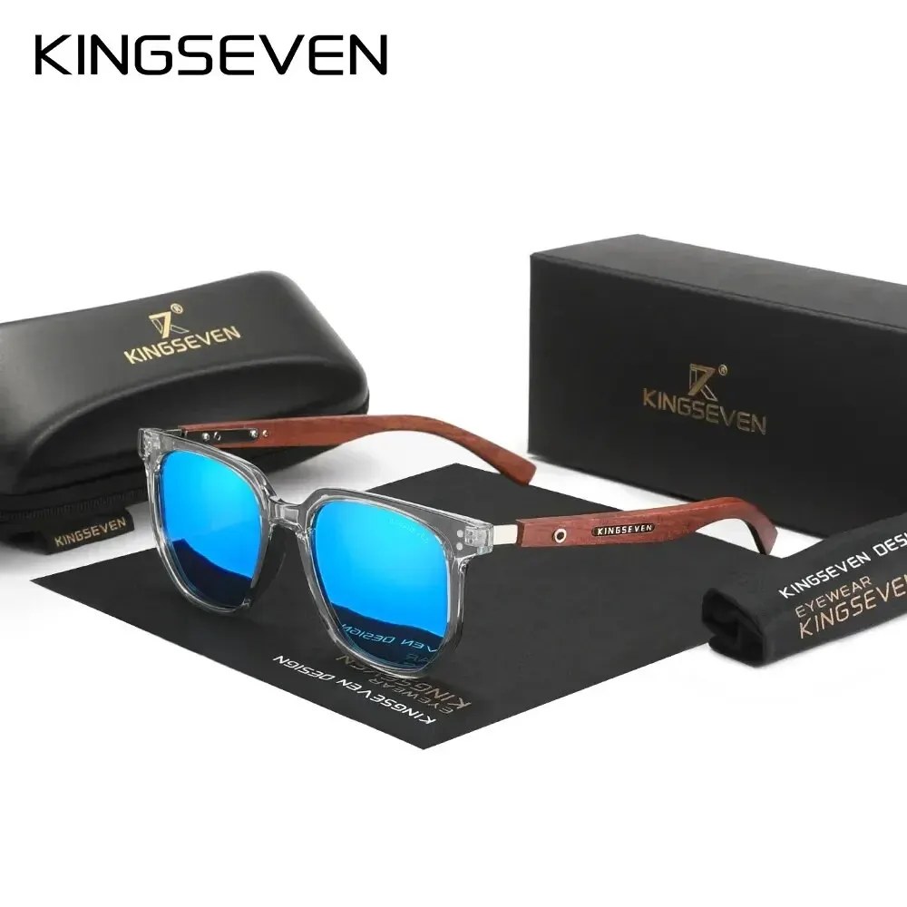 KINGSEVEN 2024 Quality Men Polarized UV400 Fashion Sunglass Wood Sun Glasses Driving Retro Women's Eyewear